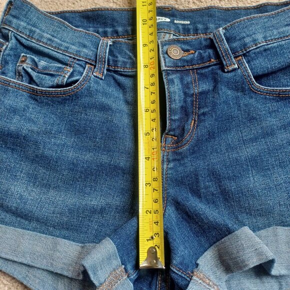 Old Navy Denim BoyFriend Shorts Women's Sz 2 Cuffed‎ Stretch Mid Rise - Picture 7 of 7